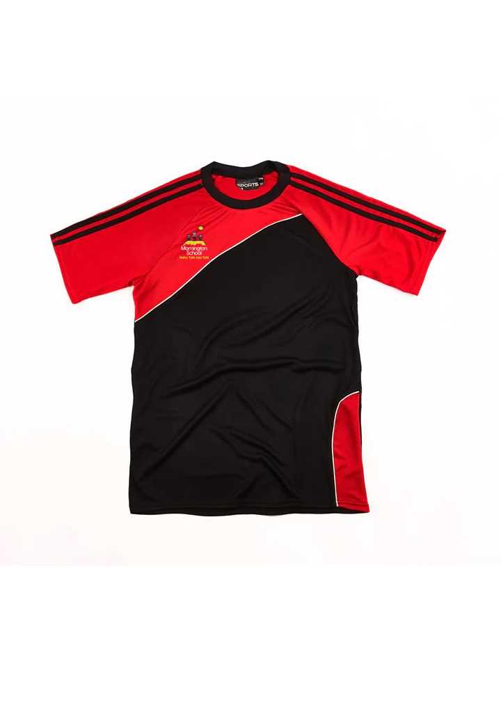 Mornington School PE Tee Black/Red